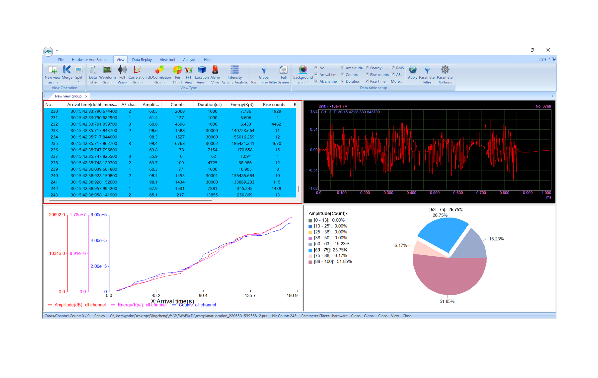 SWAE software - acoustic emission software02