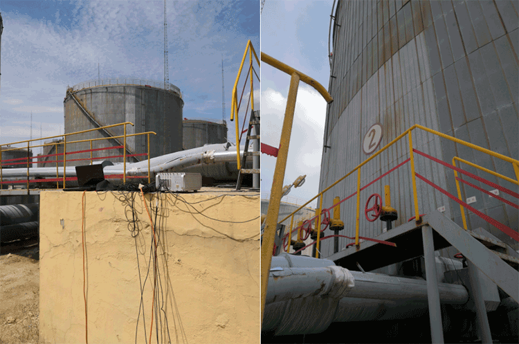 On-line Acoustic Emission Detection of Storage Tank in Special Oil Company